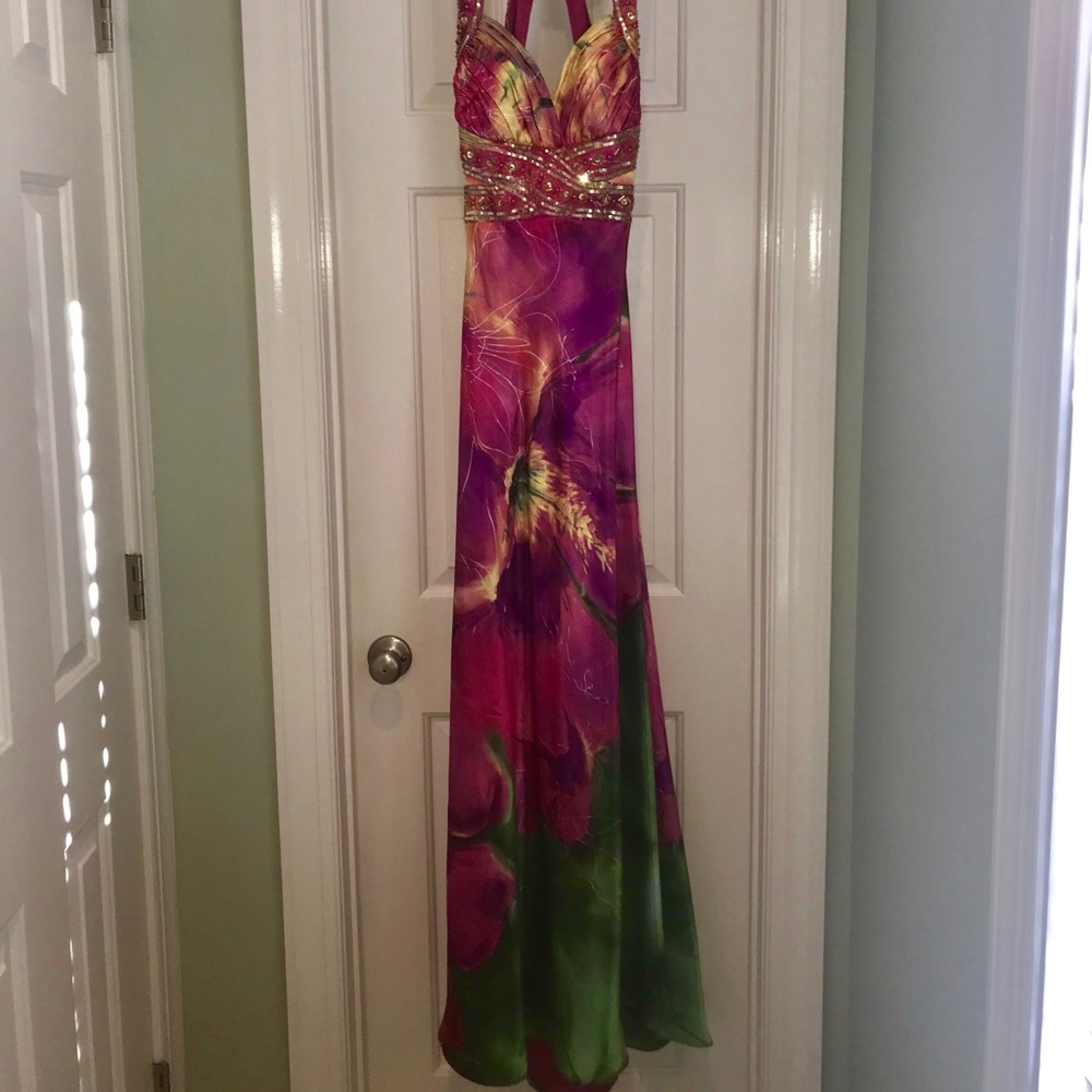 Floral Sequined Gown